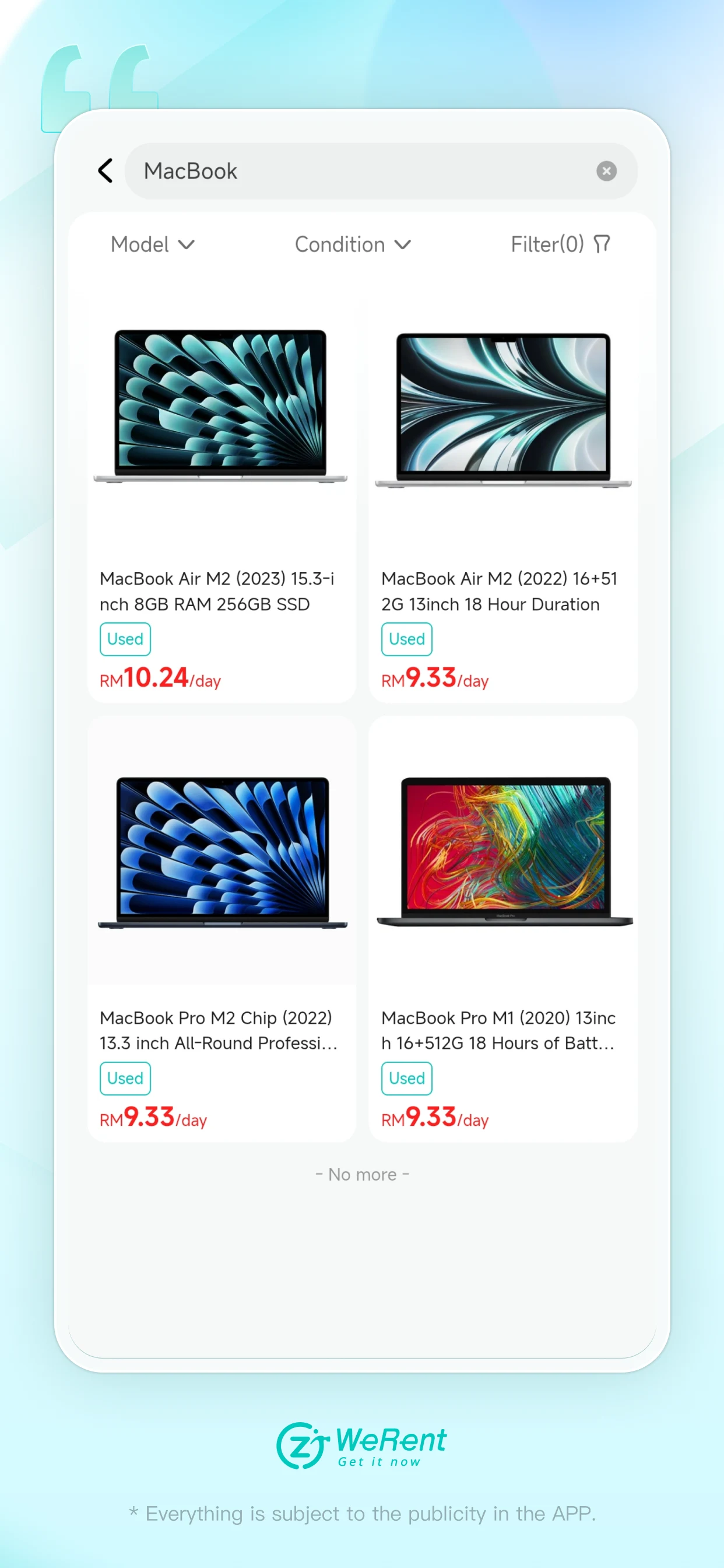 WeRent Pro–Easy iPhone 17 Rent screenshot