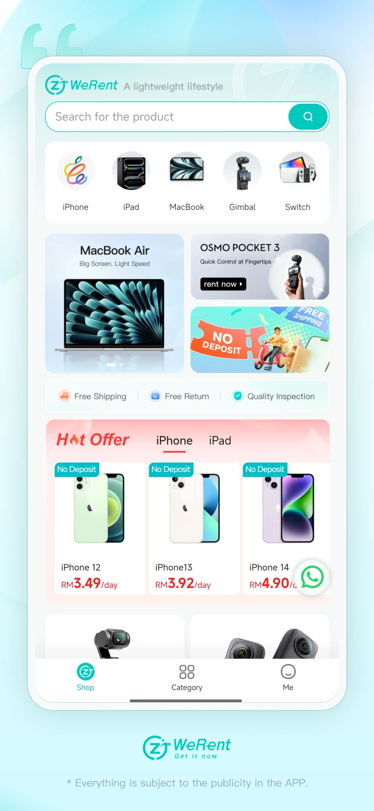 WeRent Pro–Easy iPhone 17 Rent screenshot
